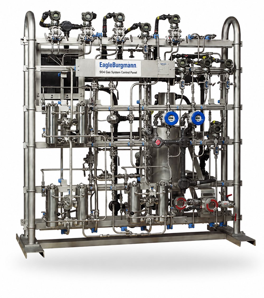 EagleBurgmann seal management system gas control panel skid with instrumentation, filters and valves